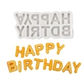 Silicone happy birthday alphabet mold in grey with orange-yellow resin cast samples - 3# Grey A391