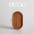 Oval acacia wood tray with natural grain texture measuring 20x12cm for coffee service - Spliced Acacia Wood Oval Tray 20*12*1.5cm