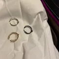 Three-piece minimalist double-layer ear cuffs in gold, silver, and matte black finish - Black Knot Ring