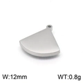 Gepolijste zilveren waaierblad hanger van titanium staal met 12mm breedte en 0,8g gewicht - 12mm / Staalkleur (12mm)