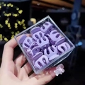 Mini purple hair claw clips set in transparent acrylic storage box for daily styling - Small Pumpkin (Purple)-3cm