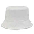 Chapeau bob en velours côtelé blanc avec texture côtelée au style streetwear minimaliste - Blanc