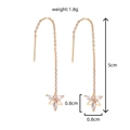 Orecchini pendenti a fiore in zircone dorato con dettagli su dimensioni e peso totale - NE1029 Trifoglio