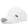 White ponytail baseball cap with DYJ embroidery and high-quality cotton twill texture - White