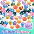 Set of 300 bulk bouncy balls featuring vivid marble patterns and vibrant neon colors - 25mm / Flower Ball