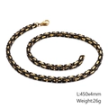 450mm black and gold stainless steel paperclip chain necklace for men with 4mm width - 4mm Black Gold Tone