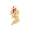 Broche carpe koi de style chinois en émail doré et rouge pour accessoires de mode - Carpe koi