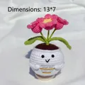 Handmade crochet positive potato potted plant with pink flower and motivational card - Positive Potted-White Pot Lily of the Valley Pink