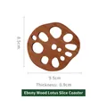 Sottobicchiere in legno di ebano a forma di loto 9,5x8,5cm con venature naturali - Sottobicchiere in ebano radice di loto
