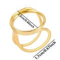 Detaillierte Maße des goldenen geometrischen Doppelringes mit klaren Größenangaben - Gold (J574-G)