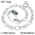 Punk style stainless steel wallet chain with heavy dragon head clasp, 133g weight - Vintage Large Dragon Head Style-70cm(KK120-Z)