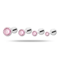 G23 titanium piercing sieraad met roze zirkonia steen in gepolijst zilver finish - 2.5mm Zirkoon (Per Stuk) / Roze