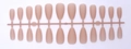Detailed view of matte nude almond press-on nails set with 24 pieces on a plastic rack - Matte Nude Skin (SDM-16)