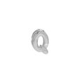 Polished silver bubble-style letter Q pendant charm for DIY jewelry bracelets - Letter Q Pendant / White Gold