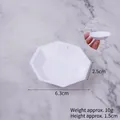 Miniature white octagonal tray for DIY crafts, 6.3cm width plastic display accessory - 6.3cm Octagonal Plate