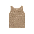 Débardeur en maille ajourée kaki avec sequins assortis pour un style estival chic - S / Café Clair