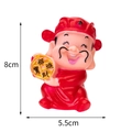 God of Wealth resin cake topper figurine with gold ingot and 8cm height measurement - Vinyl Lucky Coin God of Wealth