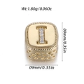 Ciondolo quadrato dorato con lettera I e zircone bianco per bracciali fai-da-te - Stile lettera I (YSN214-09)