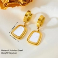 White Shell Hoop Earrings