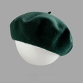 Béret classique pour femme en laine mélangée vert foncé avec texture en feutre doux - M (56-58cm) / Vert Foncé