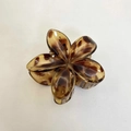 Elegant tortoiseshell flower hair claw clip with glossy amber finish for women - Frangipani Hair Clip / Approx. 8x7x4cm / Amber / Leopard Print