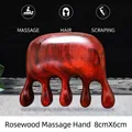 Professioneller Massagekamm aus rotem Sandelholz für die Akupunktur der Kopfhaut - Fette Hände - Rosenholz-massagekamm