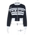 Dettaglio giacca da corsa corta con contrasto bianco e nero e stampe 89 RACER - Taglia S / Bianco e nero