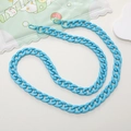 Detailed view of blue acrylic chain strap with metal clasps for DIY phone cases - Crossbody Chain / Blue