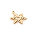 Ciondolo a fiocco di neve dorato minimalista in acciaio inossidabile con sei punte - Stile Oro (KLJ8364-Z)