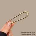 Épingle à cheveux dorée en U, texture métal martelé, longueur 10cm et poids 19,5g - Style Martelé en U (#211) / 11CM (environ 19,5g) / Or