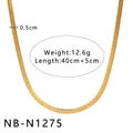 Collier chaîne serpent plate en acier inoxydable doré, largeur 5mm, longueur 45cm - Style de Chaîne Box Serpent (NB-N1275)