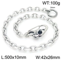 Punk silver skull clasp chain for clothes or jeans with 10mm wide chunky metal links - Style A Skull Buckle (50cm)