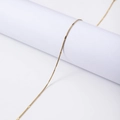 Minimalist gold-plated rectangle link chain necklace displayed on white pedestal - 45+5cm / 1.2mm Round Snake Embossed Chain / Gold