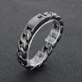 Bracciale a catena cubana da 15mm in argento vintage con chiusura a scatto sicura - Nero Opaco