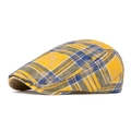 Berretto stile inglese con motivo a quadri vintage nei colori giallo e blu - Giallo