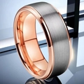 Macro view showing brushed silver surface and polished rose gold interior of the ring - Brushed Silver + Rose Gold Inner