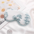Silky sleep mask featuring a blue and white landscape print and smooth satin fabric - Ink Landscape-Blue White