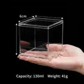 6x6x6cm clear acrylic square box with lid, 130ml capacity for figure display and storage - 6cm