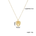 Collana con ali d'angelo a cuore dorato con gemme trasparenti e dimensioni - Ali Apribili (A1440)