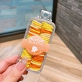 Kids elastic hair bands set in yellow and orange colors inside a clear plastic box - 3# Orange Series