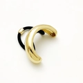 Minimalist U-shaped gold alloy hair tie with sleek metallic finish and black elastic band - A0058A / Gold