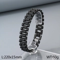 Bracciale a catena stile cinturino in acciaio inossidabile nero opaco 15mm per tutti - Nero