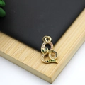 18K gold-plated snake pendant with colorful cubic zirconia for DIY necklaces - Snake Double Ring Colorful Style