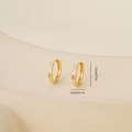 Detail view of gold zircon earrings with dimensions of 1.2cm height and 0.2cm width - One Pair / Gold (E071320k4)