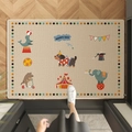 Tappeto rettangolare beige tema circo con scritta Happy Day e retro antiscivolo - 40*60cm / Circo Divertente