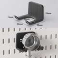 Matte black coffee portafilter hook for pegboard storage with 75mm length and L-shaped design - Large ABS Coffee Portafilter Holder - Black