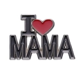 Creative alloy metal pin with I Heart MAMA enamel heart design and silver finish - I LOVE MAMA