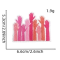 Detailed size chart of pink ribbon palm embroidery patch with exact dimensions - Pink Ribbon Patch Style 21