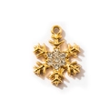 Golden snowflake charm with crystal rhinestones for DIY jewelry making and pendants - Gold Snowflake