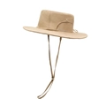 Outdoor khaki wide-brim sun hat with breathable mesh and adjustable chin strap - One Size / Deep Beige